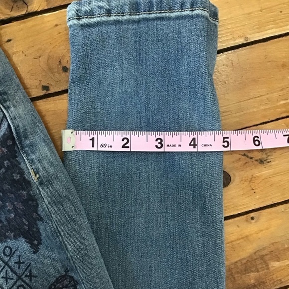 INDIGO Rein colored jeans size 5 artist boho skinny stretchy denim faded blue - Picture 9 of 11